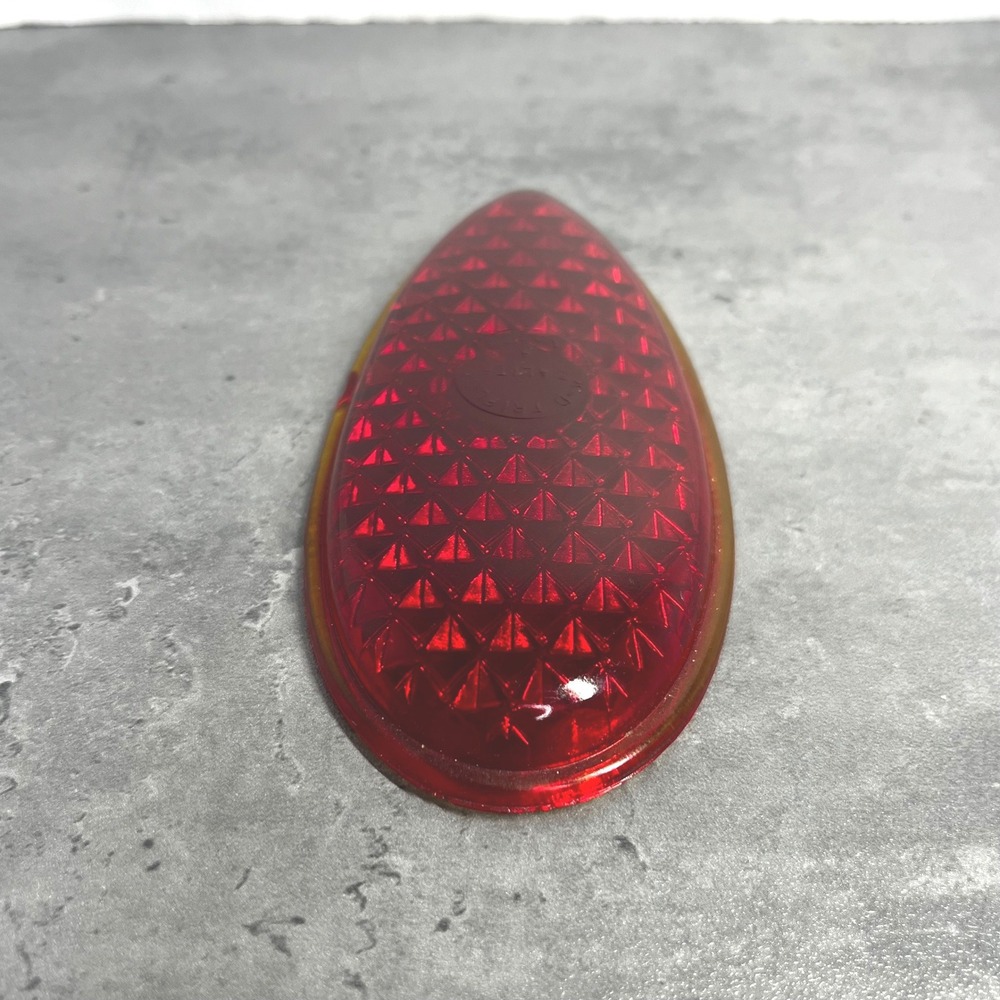 Vintage K-D Triflex Zalite A No 273 Red Glass Teardrop Reflector Lens Car Truck